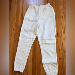 Six Stories White 'BRIDE' Embroidered Jogger Sweatpants